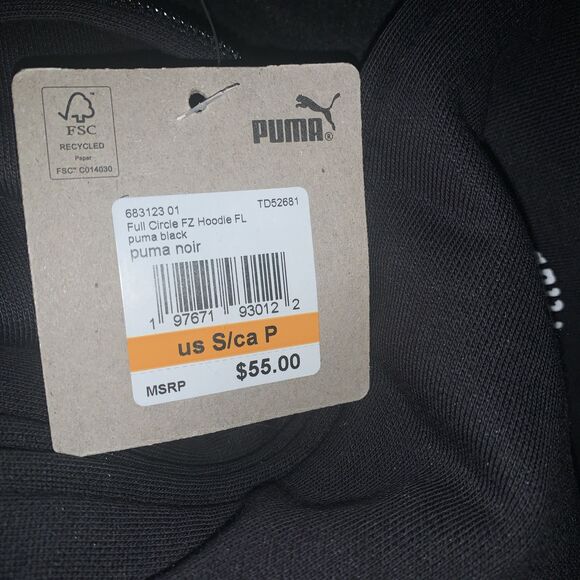 Puma Misses Small Hoodie Black Pockets In Front Zip Up Logo On Front Active Wear - Picture 4 of 5
